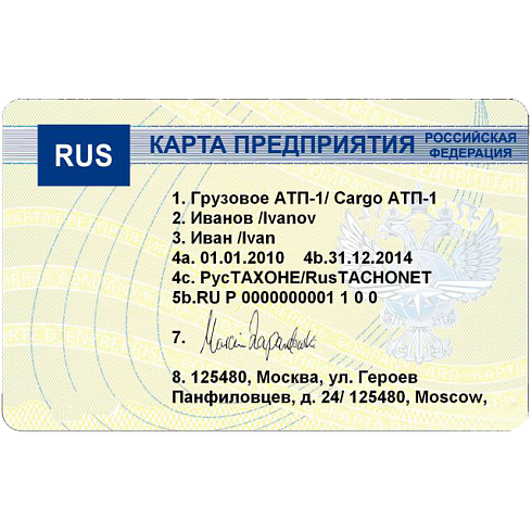 Карта предприятия ЕСТР